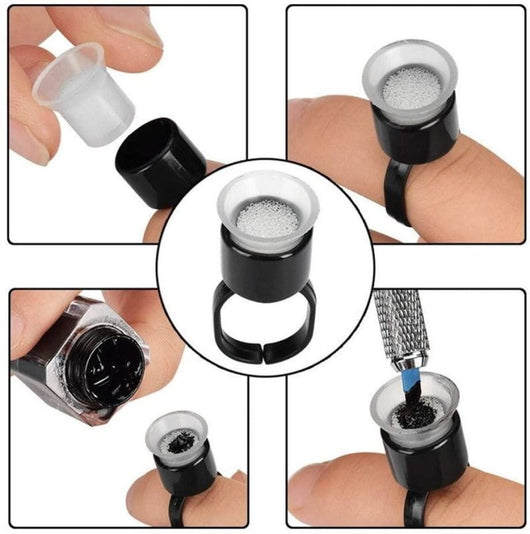 Sterile Pigment Sponge Ring Cups - Black - HYVE Beauty